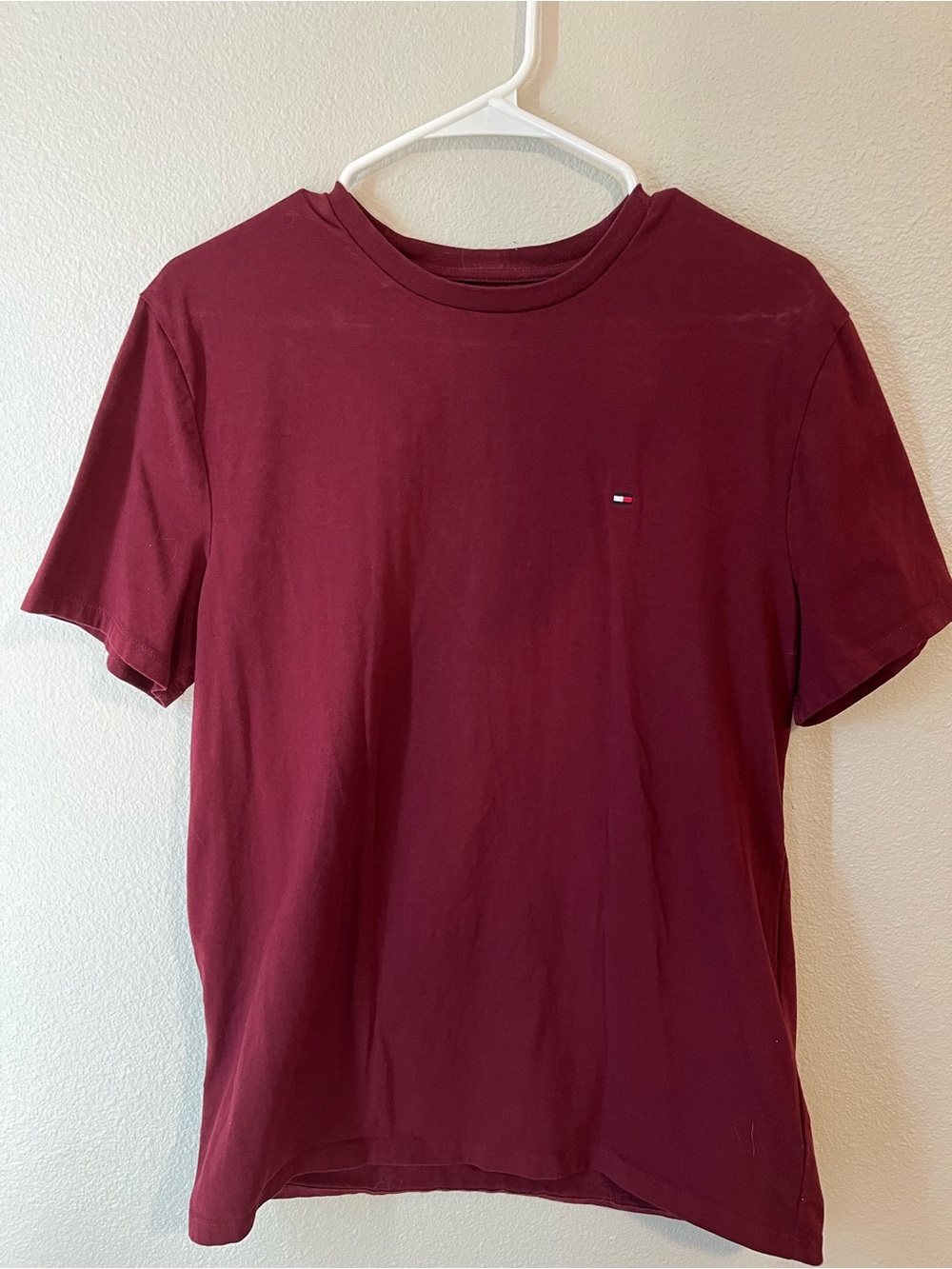 Tommy Hilfiger Maroon Short Sleeve Crewneck Tee